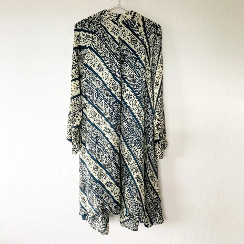 Natalie Martin Green Print Silk Midi Tunic Dress - Picture 2 of 8